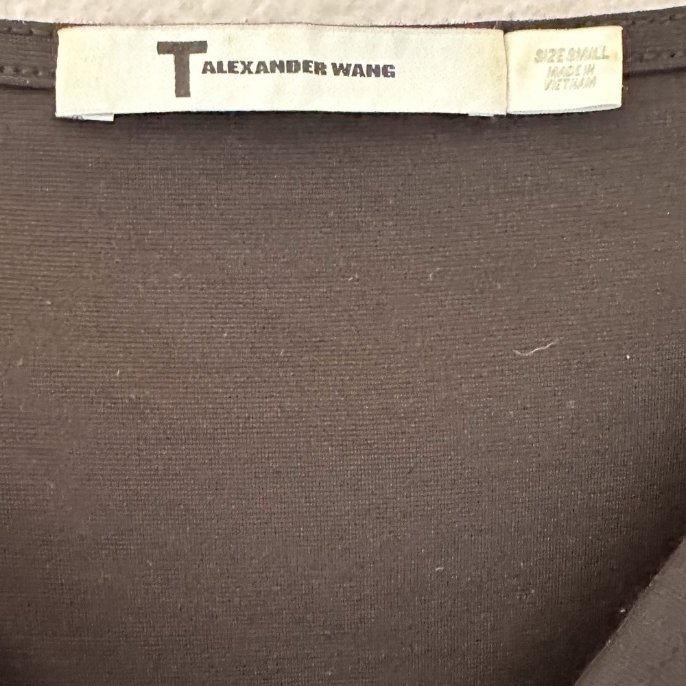 T By Alexander Wang Cold Shoulder Black Tank Top Size Small - Picture 5 of 7